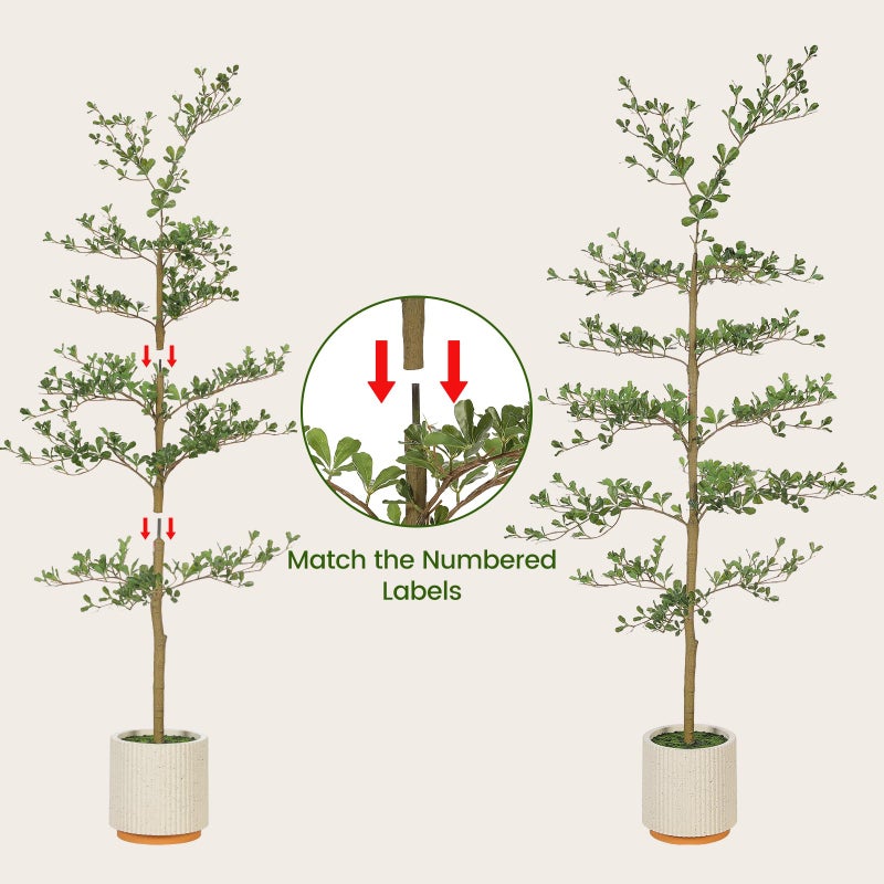 FEELEAD Faux Black Olive Tree 6ft - Realistic Artificial Shady Lady Tree 6 Feet with Pot Indoor Fake Black Olive Trees with Natural Branches and Realistic Leaves for Home Office Living Room Decor - Image 5