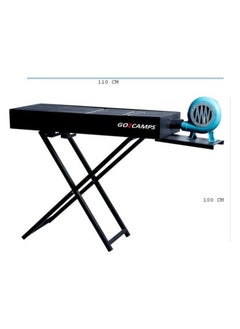 GO2CAMPS Barbeque Grill with Fan-BBQ Grill X Shape-Stand Grill with Blower Hand fan 105 CM X LARGE BLACK  - Image 2