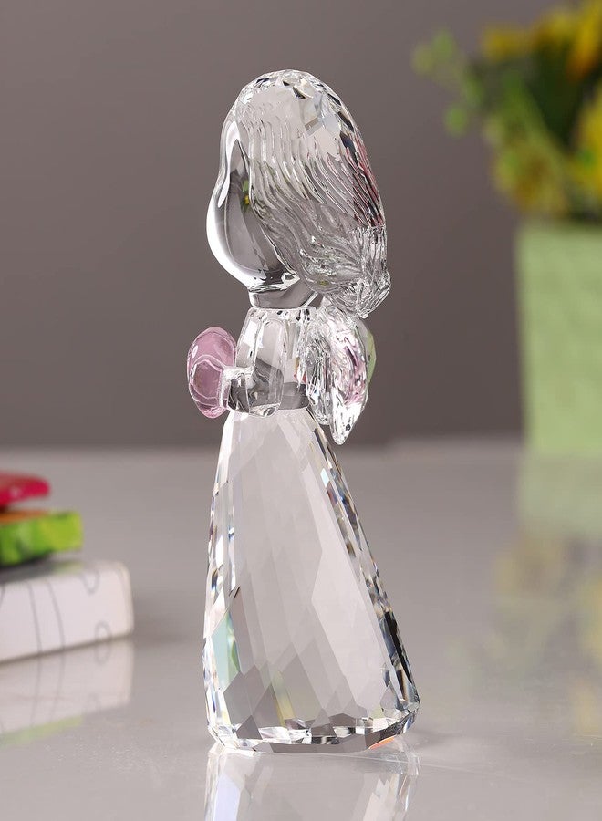 DOJOZ Crystal Little Angel Christmas Birthday Gifts Cherub Figurine Paperweight Decor Ornaments Art Collecible (White) - Image 1