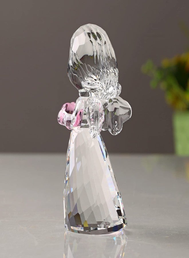 DOJOZ Crystal Little Angel Christmas Birthday Gifts Cherub Figurine Paperweight Decor Ornaments Art Collecible (White) - Image 3