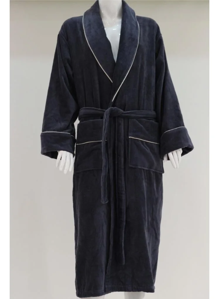 Ender Home Bathrobe Velvet Shalyaka Model Pocket Belted Bathrobe