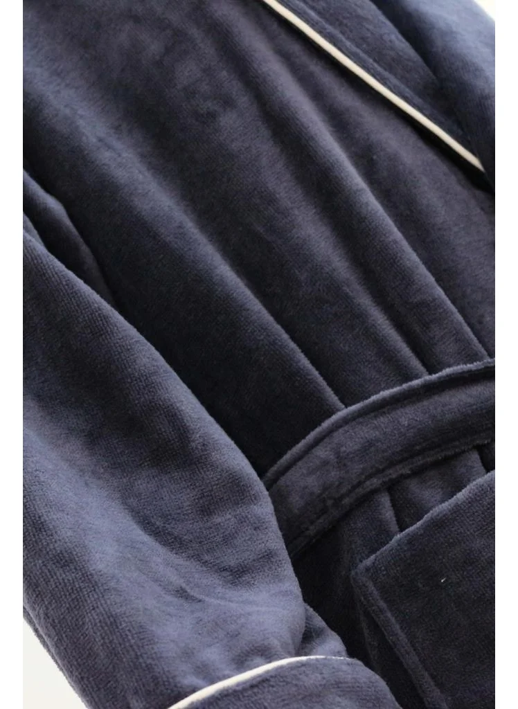 Ender Home Bathrobe Velvet Shalyaka Model Pocket Belted Bathrobe