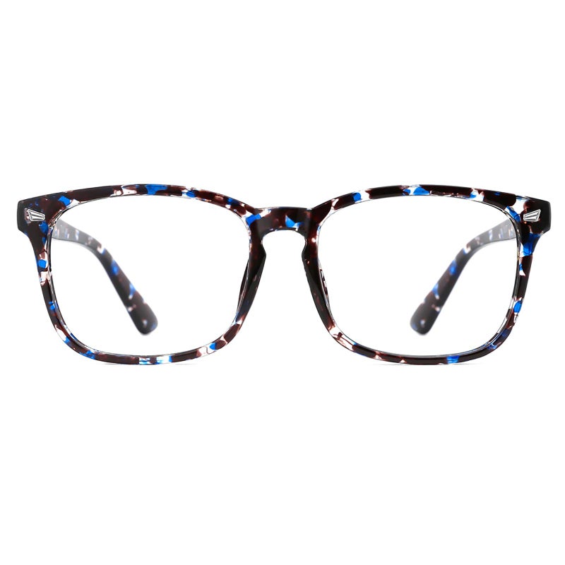 TIJN Blue Light Blocking Glasses for Women Men Clear Frame Square Nerd Eyeglasses Anti Blue Ray Computer Screen Glasses