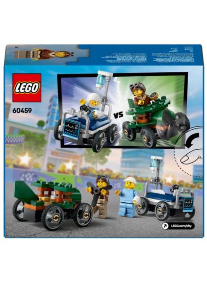 LEGO Airplane Vs. Hospital Bed Race Building Set  - Image 2