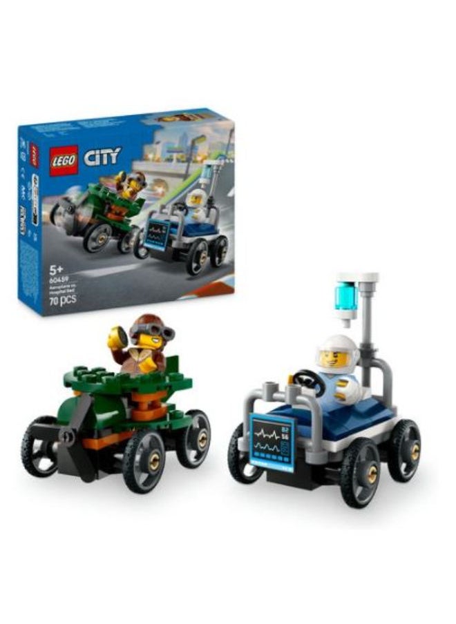 LEGO Airplane Vs. Hospital Bed Race Building Set  - Image 1