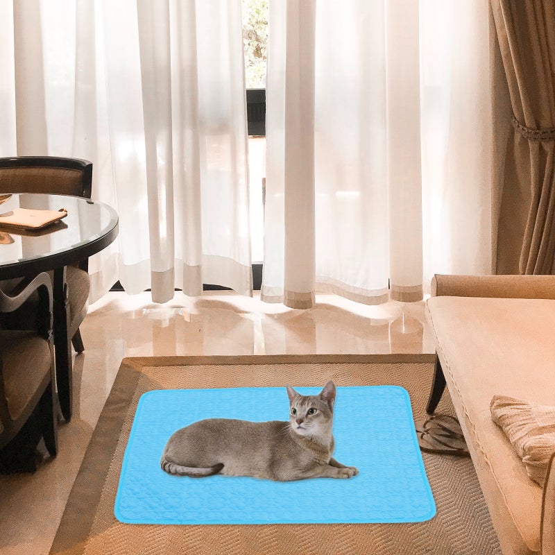Ice Silk Washable Dog Cooling Mat Pet Self Cooling Pad Sleeping Blanket - Image 3