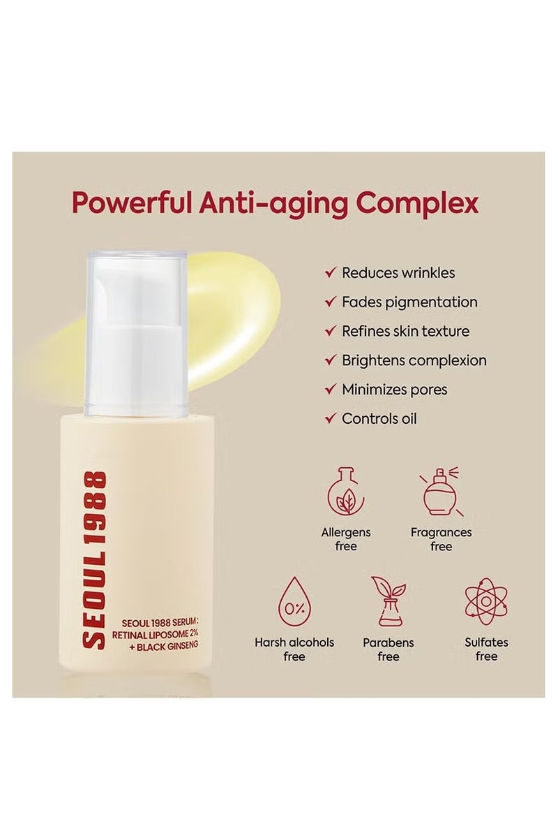 K-SECRET SEOUL 1988 Serum : Retinal Liposome 2% + Black Ginseng, 30ml - Image 4
