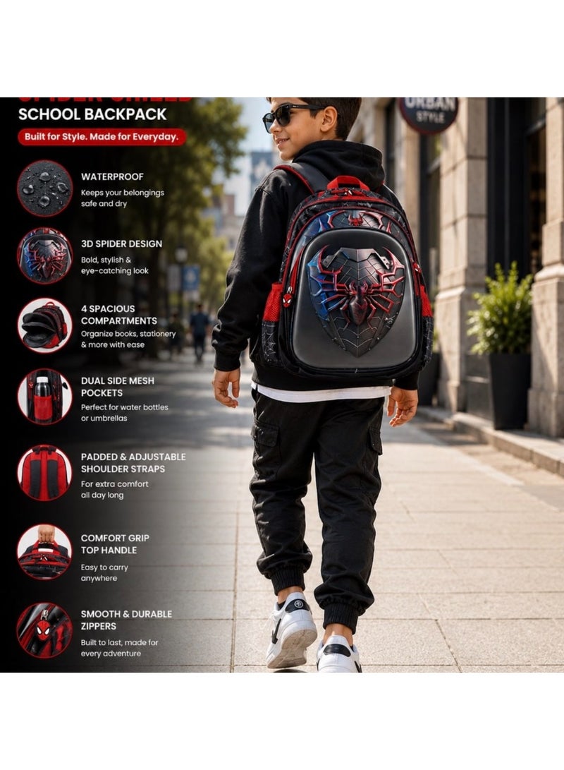 SPIDERMAN Boys school backpack bag with 3D spiderman print,36x30x20 cm - Image 2