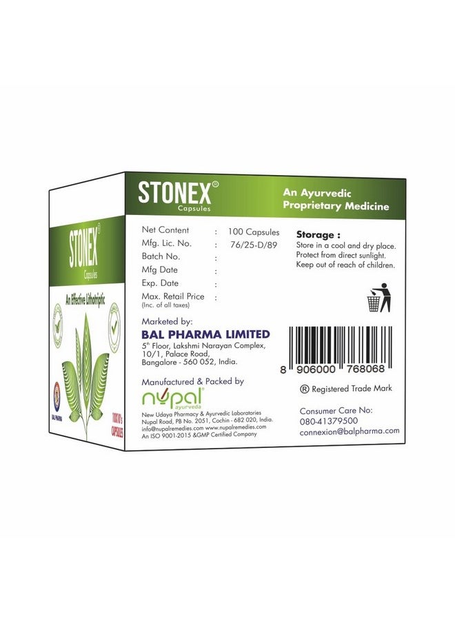 Stonex 100 Capsules | Helps To Detox Kidney Cleanse Purifier | Urinary Tract Infection (Uti), Kidney Stone Dissolution Herbal Supplement  - Image 2