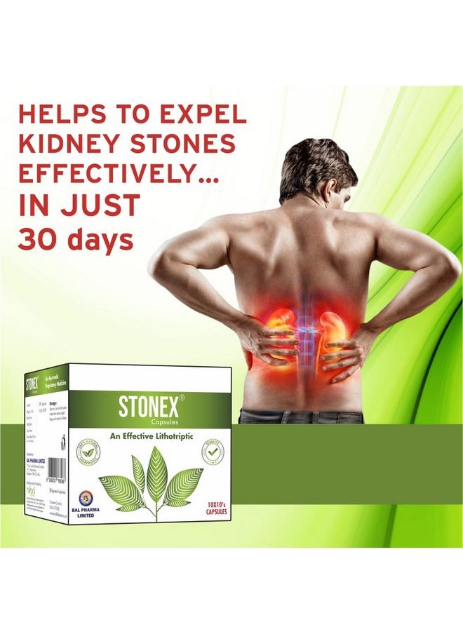 Stonex 100 Capsules | Helps To Detox Kidney Cleanse Purifier | Urinary Tract Infection (Uti), Kidney Stone Dissolution Herbal Supplement  - Image 4
