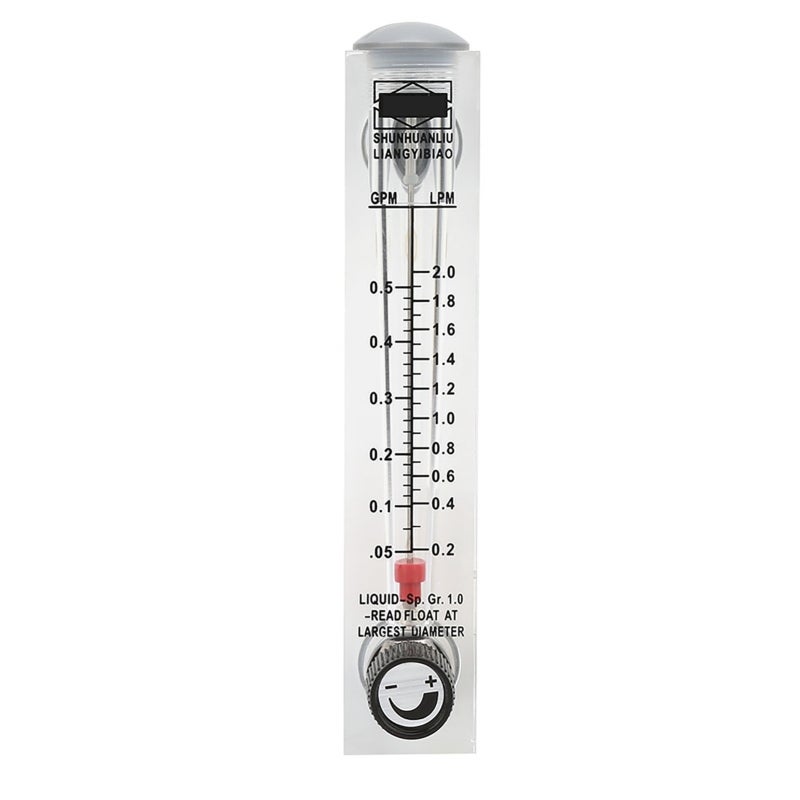 Liquid Flowmeter: 0.1-0.5GPM Adjustable Flow - High Quality Acrylic Body, Long Service Life - Panel Type Intuitive Read for Liquid Medium Flow Measurement - Image 1