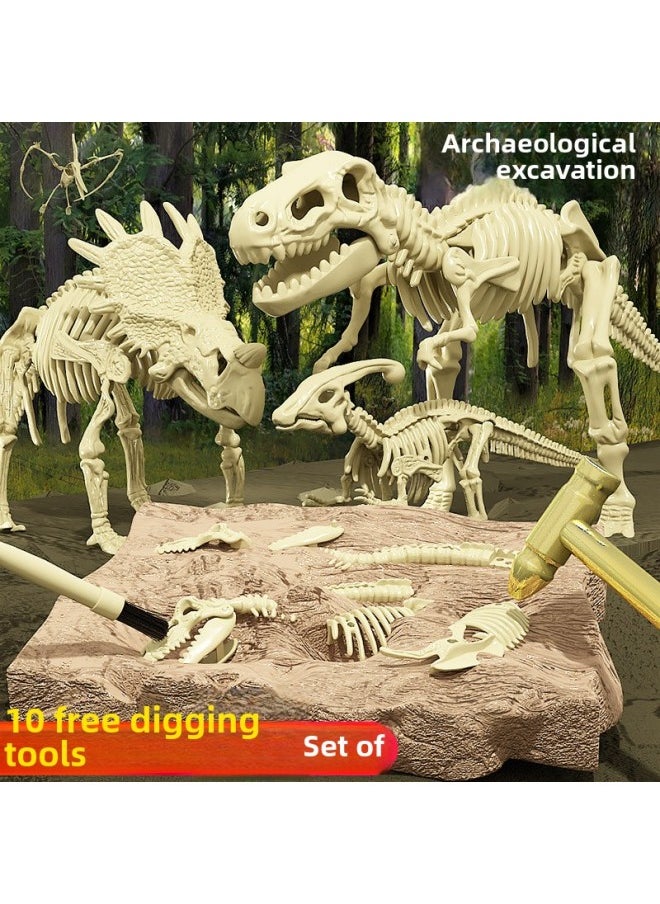 null - Archaeological Toys Knocking Digging Gems Egg Treasure Hunting Blind Box Dinosaur Fossils Children's Handmade DIY Archaeological Digging Toys-Color:Archaeological Dinosaur Digging Blind Box [ten Random Delivery]-Specifications:See Description For Details - Image 1
