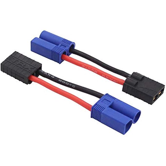 TRX 2PCS MALE EC5 TO FEMALE TRX CONNECTOR ADAPTER WITH 14AWG 5CM CABLE(C112-2) - Image 2