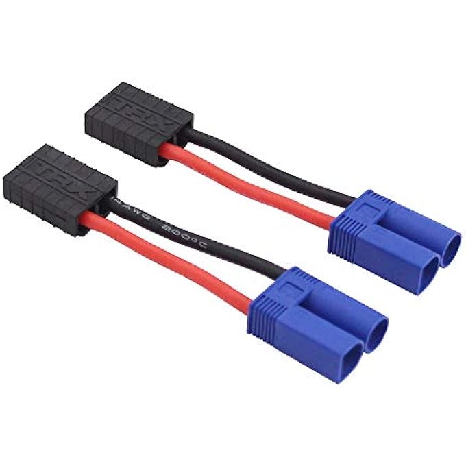 TRX 2PCS MALE EC5 TO FEMALE TRX CONNECTOR ADAPTER WITH 14AWG 5CM CABLE(C112-2) - Image 1