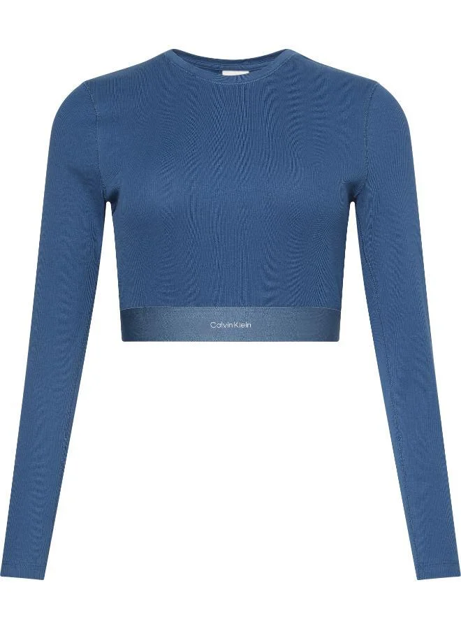CALVIN KLEIN Logo long Sleeve Cropped Top
