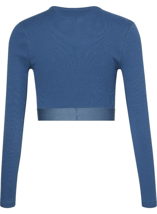 CALVIN KLEIN Logo long Sleeve Cropped Top