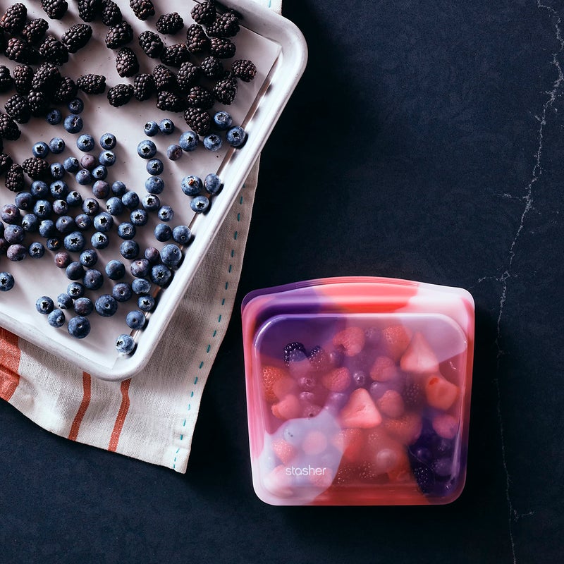 Stasher Premium Silicone Reusable Food Storage Bags, 4-Pack, Tie Dye Multi, Multi-Use Food Storage Bags, Lunch Bag, Travel Containers, BPA Free, Leak-free, Dishwasher-Safe, Eco-friendly - Image 3