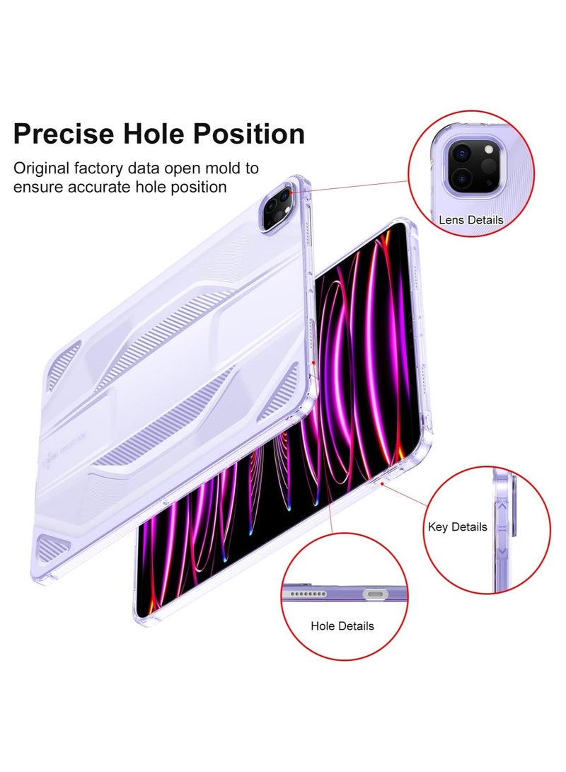 عام جراب لوحي متوافق مع آي باد برو 11  موديل 2022/2021/2020 (4/3/2) ، جراب واقي من البولي يوريثان الناعم النحيف ، غطاء خلفي خفيف الوزن شفاف بلوري - Image 4