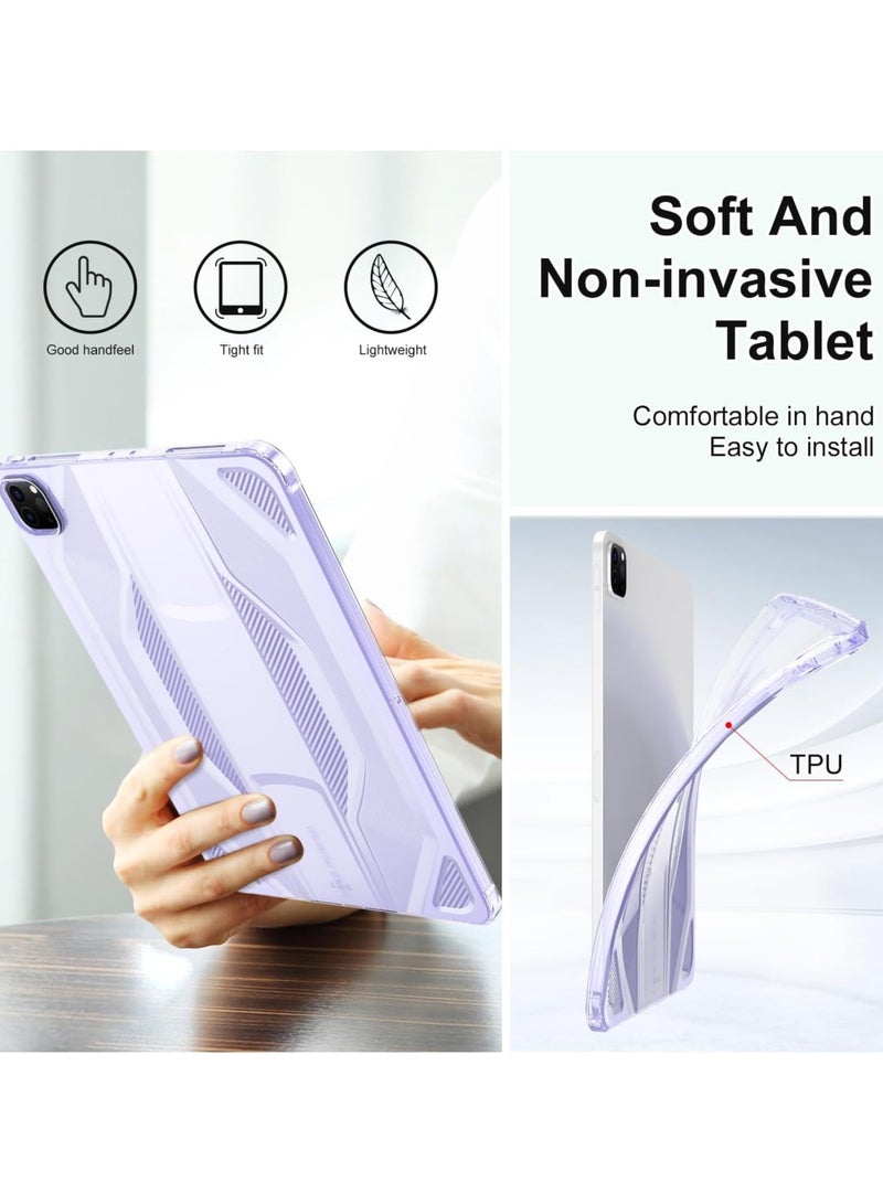 عام جراب لوحي متوافق مع آي باد برو 11  موديل 2022/2021/2020 (4/3/2) ، جراب واقي من البولي يوريثان الناعم النحيف ، غطاء خلفي خفيف الوزن شفاف بلوري - Image 2