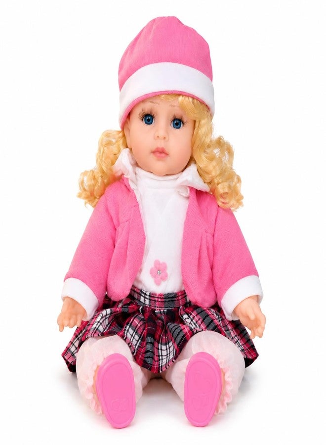 KREZON Singing Song & Poem Baby Girl Doll - 40 cm Big Size with Sound & Musical Plush Soft Clothing Doll for Kids & Toddlers | Gift Toy for 1-5 Year Old Girls | Color & Dress May Vary - Image 1