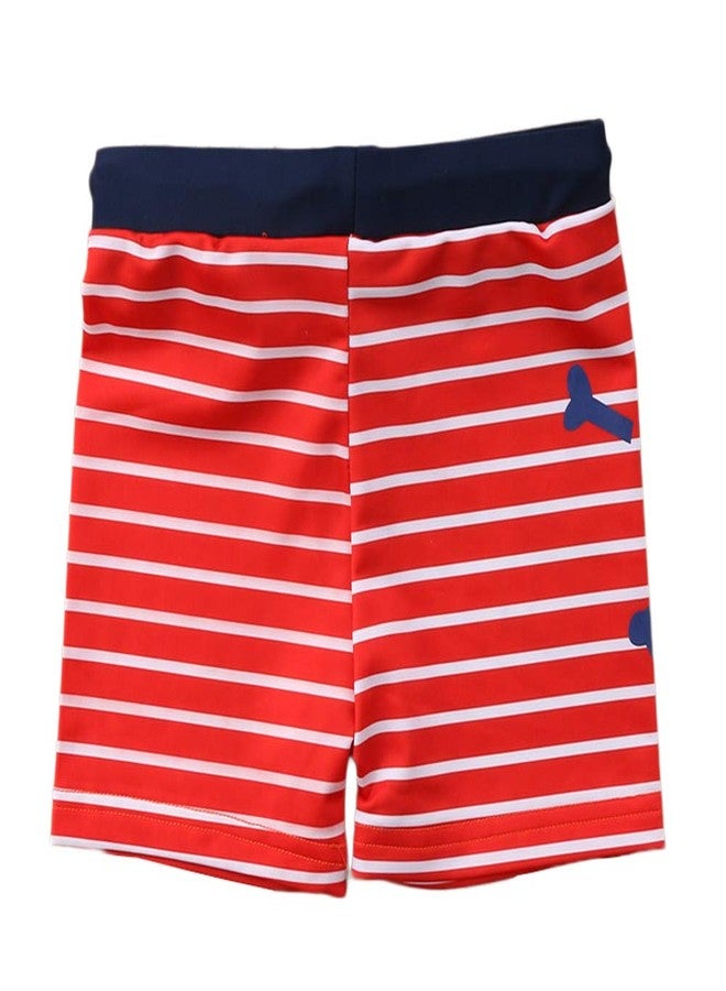 stylesilove Baby Toddler Boys Printed Swim Shorts Bathing Suit Beach Pool Boy Swim Trunks (US, Age, 24 Months, Red Skull Stripes) - Image 2