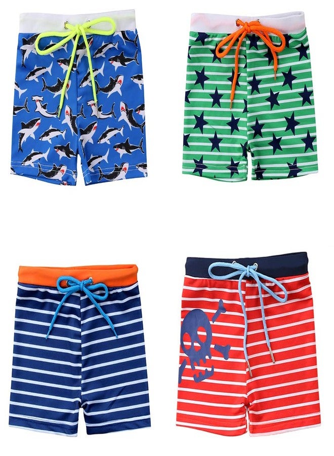 stylesilove Baby Toddler Boys Printed Swim Shorts Bathing Suit Beach Pool Boy Swim Trunks (US, Age, 24 Months, Red Skull Stripes) - Image 3