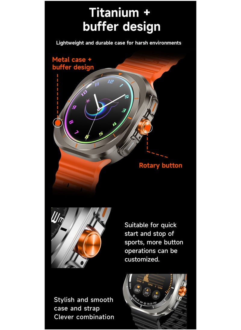 Generic - New Arrival Z7 Ultra Smart Watch,Compass Smart Watch For Outdoor Sport,Bluetooth Call,Heart Rate Fitness Monitor,Wireless Charging,Message Reminder,Sport Watch For Men And Woman,Water Proof,Gesture Control,Multifunctional,With 2 Bands - Image 1