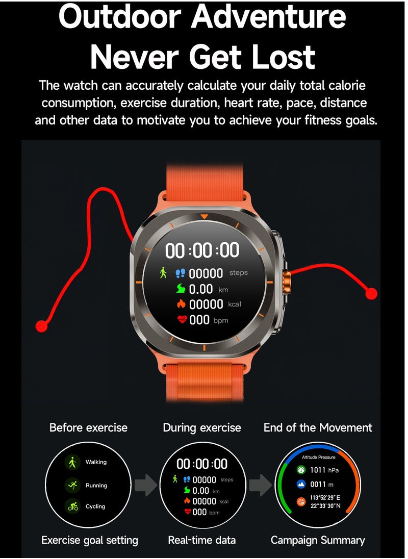 Generic - New Arrival Z7 Ultra Smart Watch,Compass Smart Watch For Outdoor Sport,Bluetooth Call,Heart Rate Fitness Monitor,Wireless Charging,Message Reminder,Sport Watch For Men And Woman,Water Proof,Gesture Control,Multifunctional,With 2 Bands - Image 1