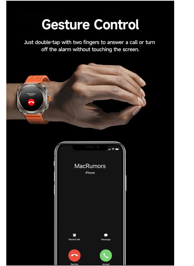 Generic - New Arrival Z7 Ultra Smart Watch,Compass Smart Watch For Outdoor Sport,Bluetooth Call,Heart Rate Fitness Monitor,Wireless Charging,Message Reminder,Sport Watch For Men And Woman,Water Proof,Gesture Control,Multifunctional,With 2 Bands - Image 1