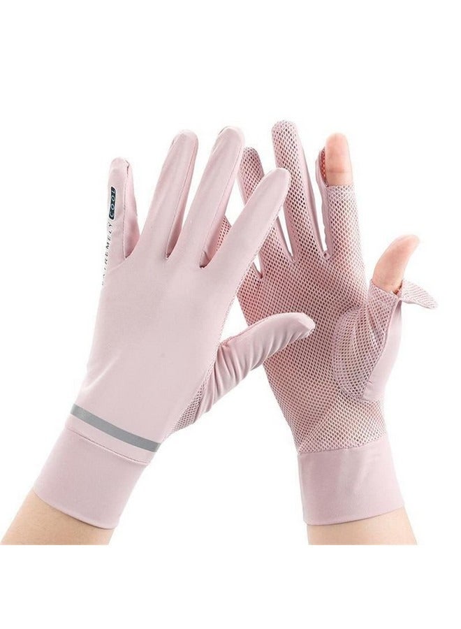Beauenty Women Summer UV Protection Gloves Touchscreen Driving Gloves Non-Slip Sun Protective Gloves,Driving gloves sun protection gloves mittens women driving gloves, Women's Sun Protection Quick Dry Anti Slip Driving Gloves One Size,Pink - Image 1