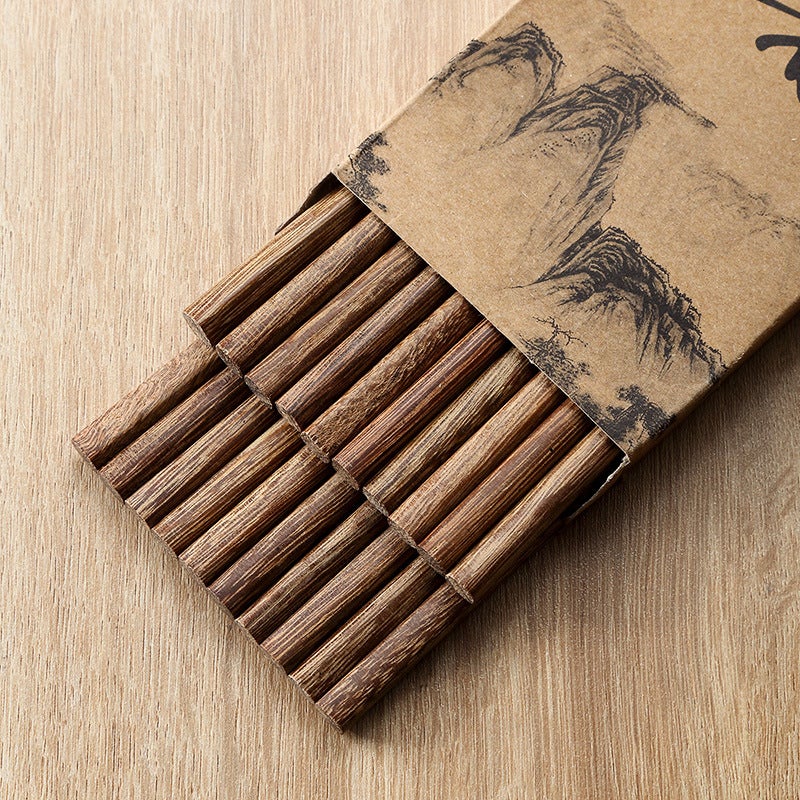 Chicken Wing Wood Chopsticks Household Natural Paint-Free Wax-Free Wooden Chopsticks Solid 10 Pairs High Temperature Resistant Household Wooden Chopsticks(10 pairs) - Image 2