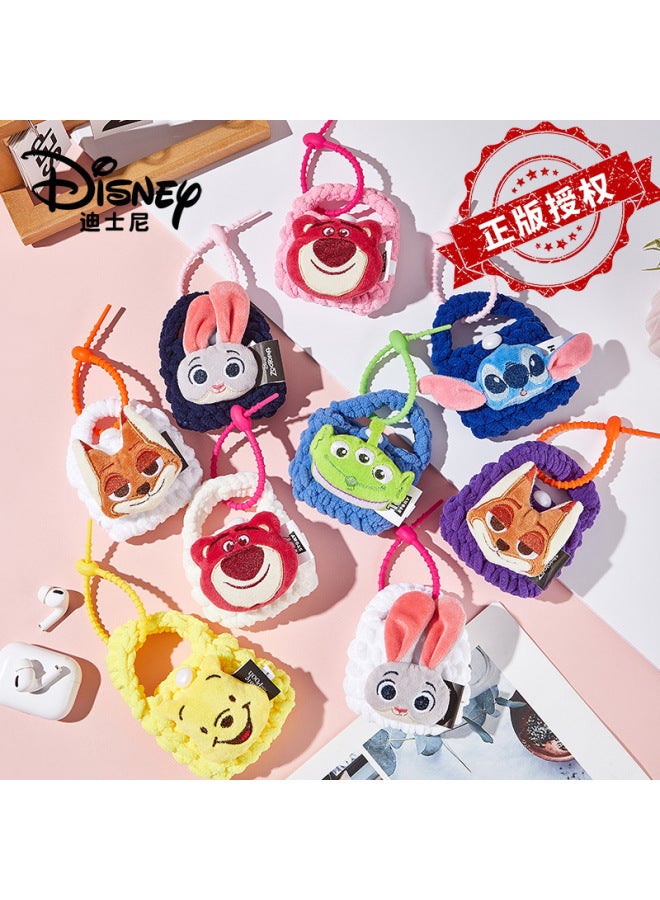 Disney Cartoon Plush Headphone Bag Handmade Knitted Key Lipstick Storage Cute Bag Pendant Coin Purse-Color:LW-PCR-49  - Image 2