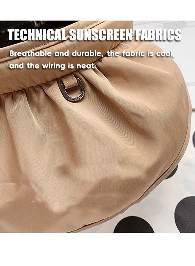 بيوند قبعة واقية من الشمس ذات حافة عريضة ، غطاء حماية من أشعة الشمس بالغراء الأسود UPF50 ، قبعة شمسية قابلة للطي لقضاء عطلة على الشاطئ (لون القهوة) - Image 2
