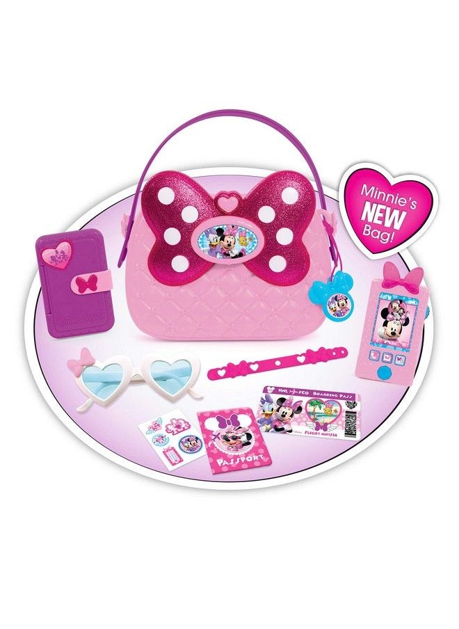 Minnie Disney Junior Happy Helpers Bag Set 9 Piece Pretend Play Purse With Lights And Sounds Cell Phone Sunglasses And Accessories By Just Play  - Image 3