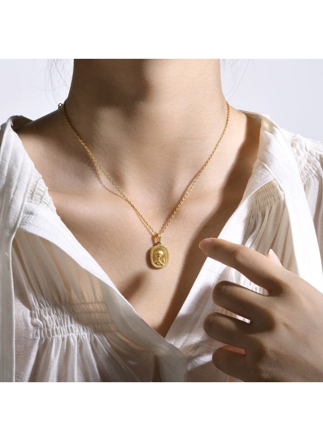 Luxuria 18K gold plated stainless steel rose pendant for women, a durable, hypoallergenic jewelry gift symbolizing love. - Image 5