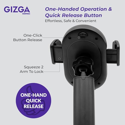 GIZGA essentials Car Phone Stand, Universal Air-Vent Mount Mobile Holder (Rubber)/Tablet Mount Mobile Holder, Steady Grip & Rounded Edges, Compatible for All Devices, Expandable Jaw, Black - Image 3