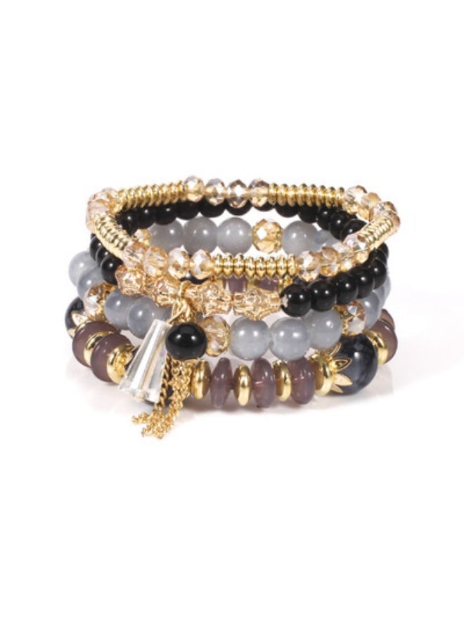 NIBEMINENT Fashionable Faux Agate Tassel Bracelet - Multiple Color Options Available