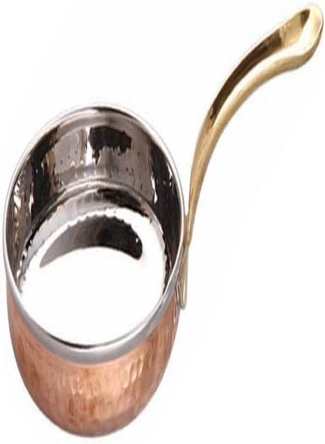Alluring Homz Copper Steel Fry Pan with Brass Handle for Serving Dishes, Copper Utensil for Houseware/Hotelware/Kitchenware/Restaurant (Capacity 300 ML) (1)