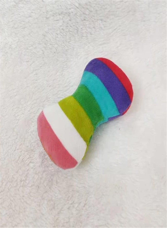 WaigN 2Pcs Colorful Plush Vocal Rainbow Dog Bone-Shape Chewing Pet Supplies for Playing Use Adorable Quality and Practical Attractive Dog, Decorations - Image 4