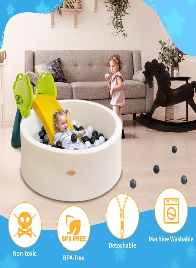 HARBOLLE Baby Ball Pit 35.4" Soft Round Memory Foam Ball Pits NOT Included Balls Indoor Outdoor Playpen for Babies Toddlers Kids Great Gift for Girls Boys, White - Image 4