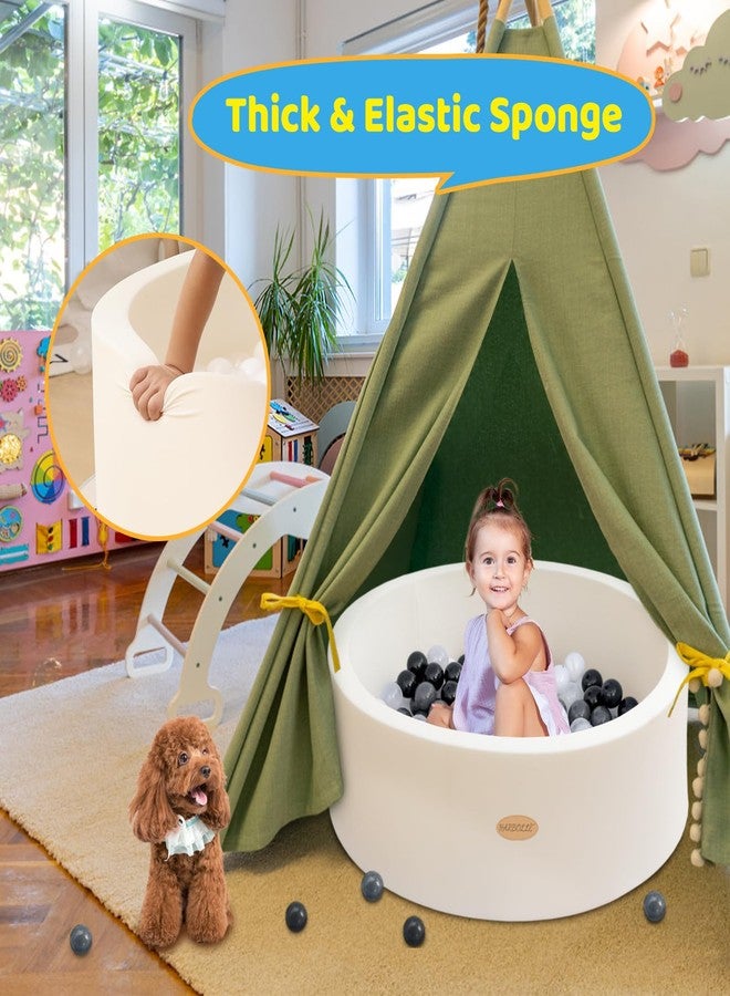 HARBOLLE Baby Ball Pit 35.4" Soft Round Memory Foam Ball Pits NOT Included Balls Indoor Outdoor Playpen for Babies Toddlers Kids Great Gift for Girls Boys, White - Image 3