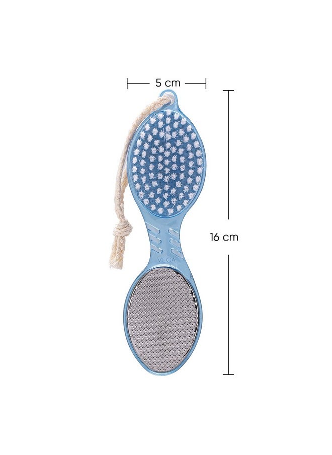 Vega 4 In 1 Foot Pedicure Brush, Pumice Stone, Scrubber & File For Soft Care  - Image 2