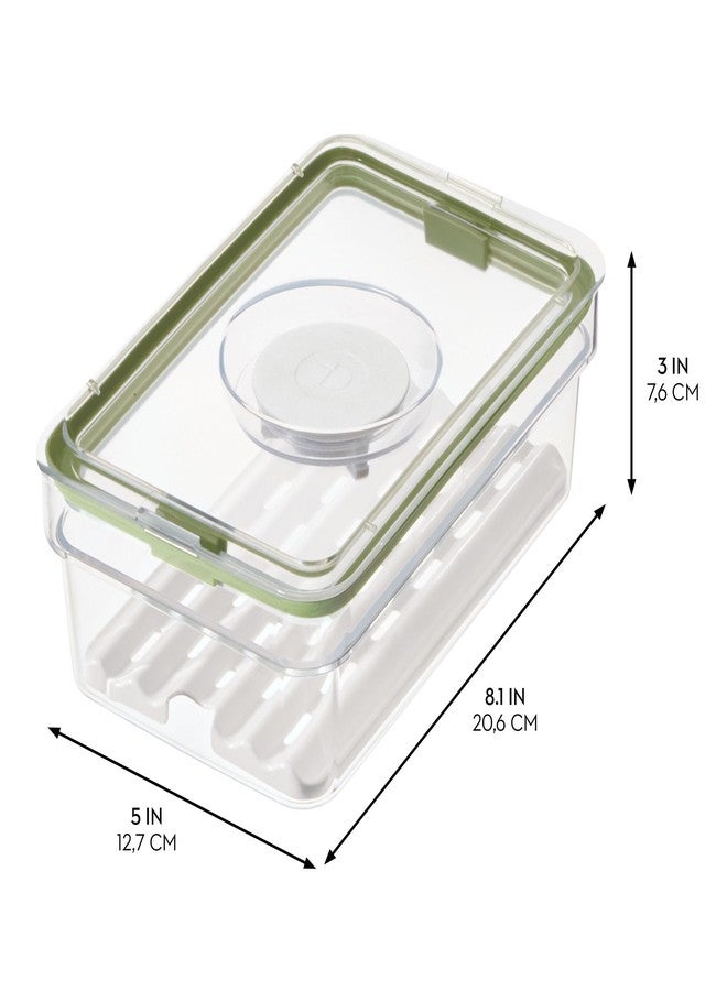 InterDesign iDesign Medium Fridge Produce Bin with Removable Drainage Tray and Lid - Set of 2 - Clear - Image 4