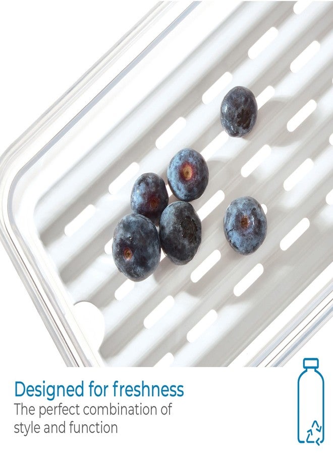InterDesign iDesign Medium Fridge Produce Bin with Removable Drainage Tray and Lid - Set of 2 - Clear - Image 5
