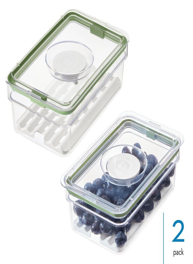 InterDesign iDesign Medium Fridge Produce Bin with Removable Drainage Tray and Lid - Set of 2 - Clear - Image 2
