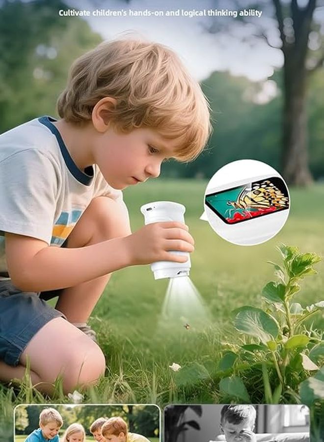 Digital Microscope 1000X With 2 Inch Screen Portable Science Tool For Students Kids Adults Purple - Image 2