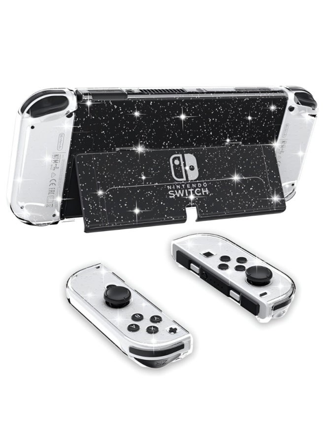 SwitchOled Transparent Crystal Shell Manufacturers Lite All-inclusive Transparent Crystal Shell Switch Glitter Protective Shell-Model:switch Oled Glitter Shell - Image 1