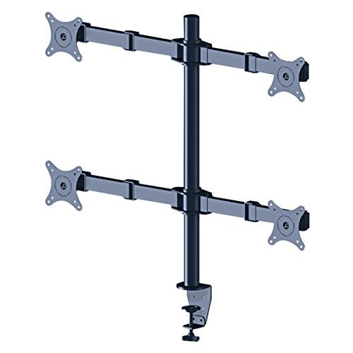MX Quad Monitor Desk Mount Stand – Clamp Table Bracket for 4 Displays 17–26 Inch LED, LCD Monitors & All-in-One PCs | Adjustable Multi-Monitor Desk Arm | Ergonomic Setup - Image 1