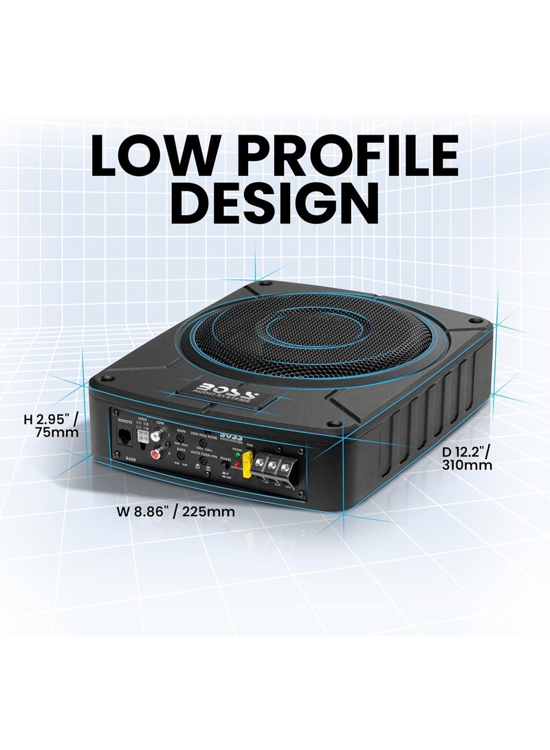 BOSS Audio Systems BAB8 Amplified Car Subwoofer - 800 Watts Max Power, Low Profile, 8 Inch Subwoofer, Remote Subwoofer Control, Great for Vehicles That Need Bass But Have Limited Space - Image 4