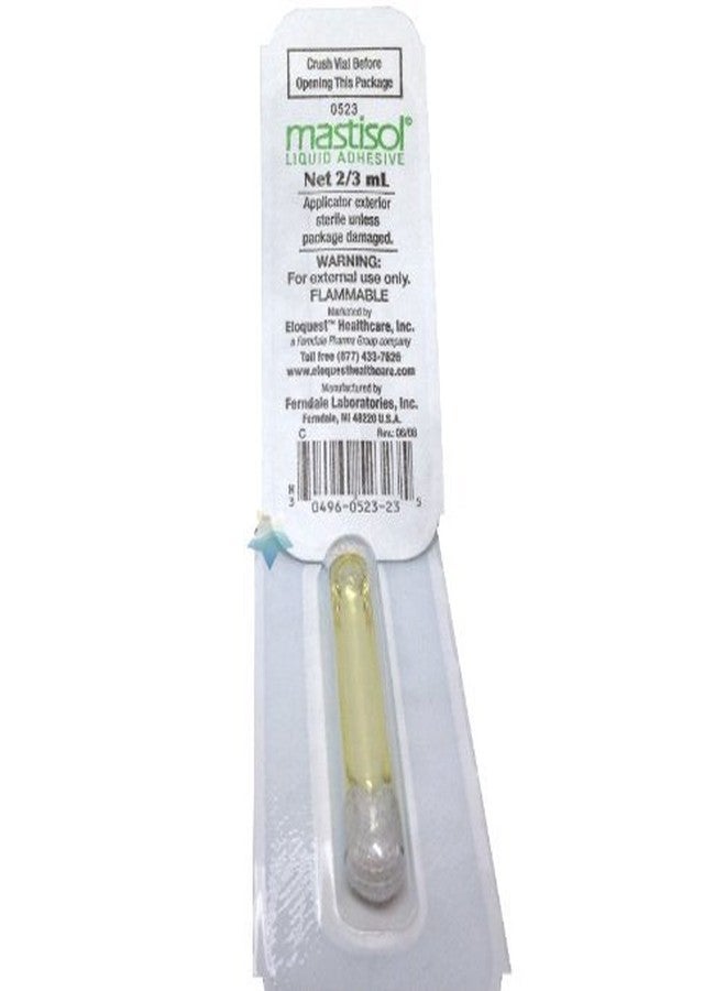 Mastisol Liquid Medical Adhesive - Long-Lasting Non-Water Soluble Skin Bond for Dressings, Tapes, & Devices, Latex-Free, CHG-Compatible - 2/3 mL Vial - 1 Count